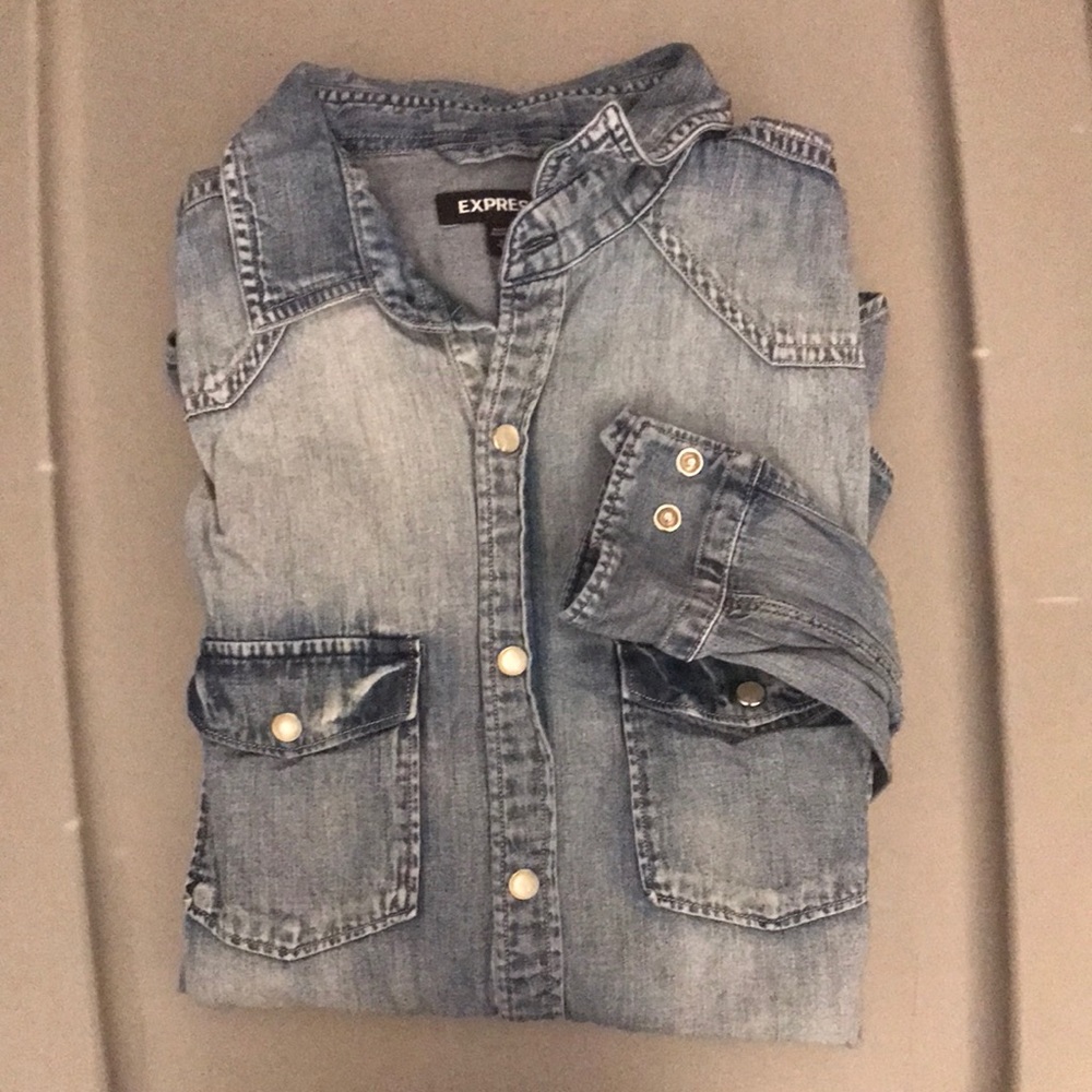 Express Long Sleeve Denim Shirt